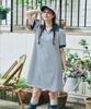 Metapeo Met Striped Collar Summer Dress Navy
