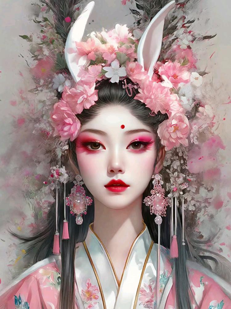 

Китайская девочка 5DDiy Алмазная картина Новое поступление Набор для вышивки крестом Кролик Фея Вышивка Красота Мозаичное украшение Full Round 20x30CM