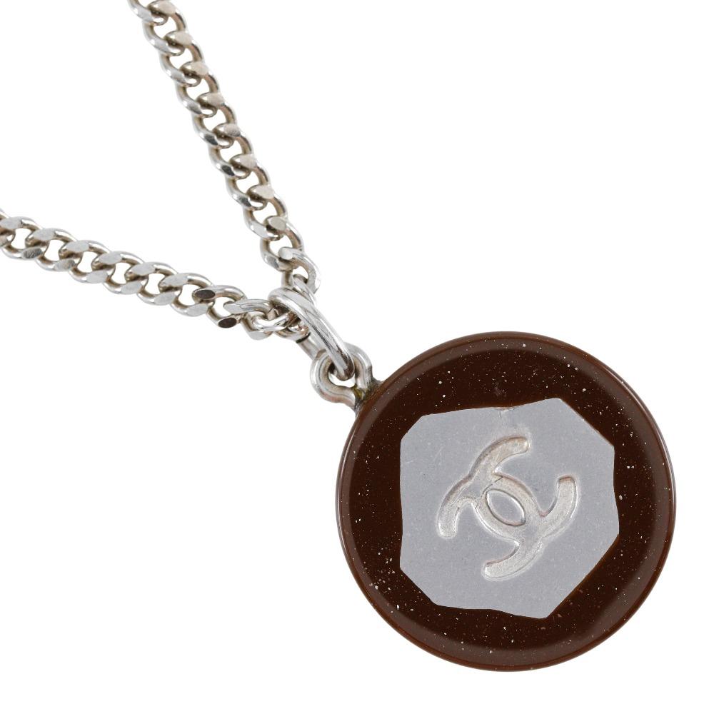 

CHANEL COCO Mark Necklace metallic/plastic 9.4g Women Used