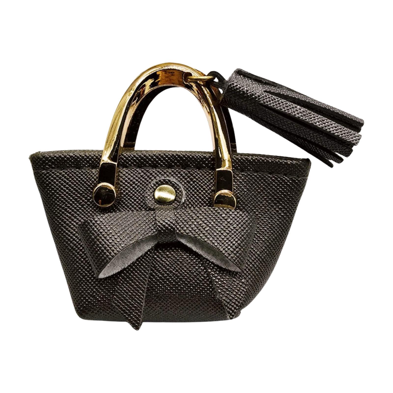 

Миниатюрная сумочка для 12-дюймовых кукол, идеально подходит для модных кукольных красочных нарядов, мини-сумка для покупок для кукол масштаба 1/6 чёрный