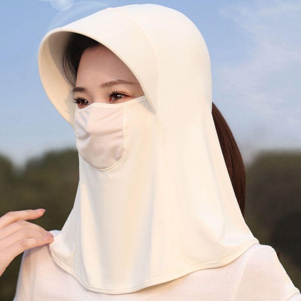 Dustproof Ice Silk Mask UV Protection UV Protection Veil Thin Sunscreen Face Cover  Riding