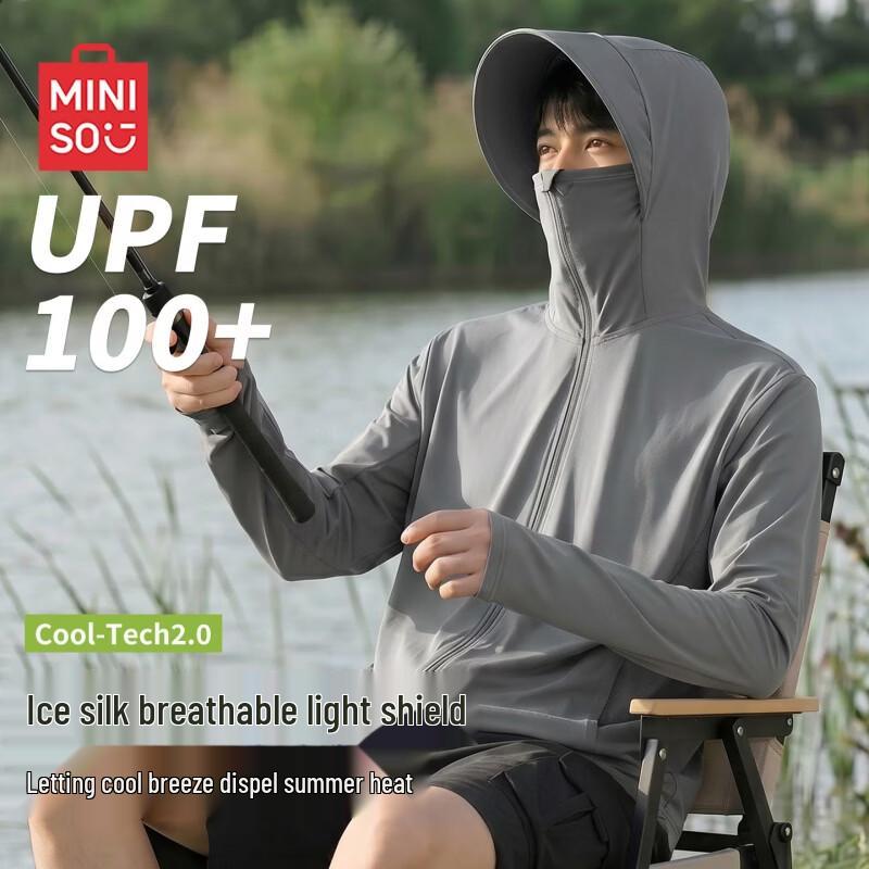 MINISO Men s Hooded Ice Silk UV Protection Jacket M