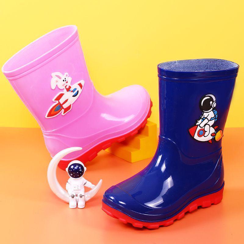 Cizme de ploaie impermeabile pentru copii cu astronaut: Antiderapant, Rezistent la uzură, Stil pentru toate anotimpurile - Disponibil în mărimile Mic, Mediu și Mare