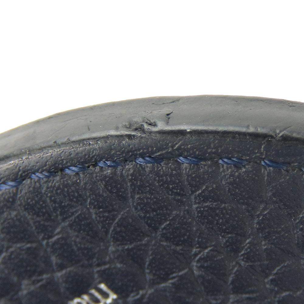 Used LOUIS VUITTON key ring Portocre MP2082 Taurillon Clemence Initials leather Navy white Accessory