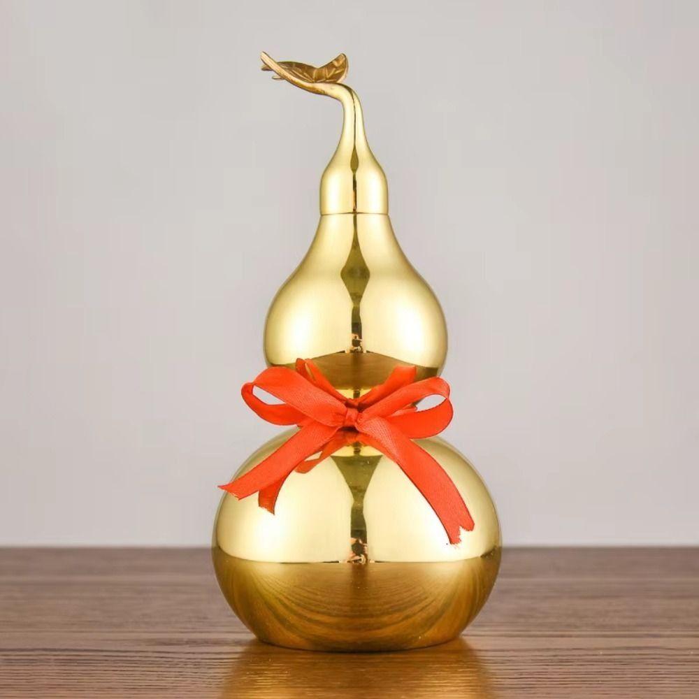 with Cover Brass Gourd Statue 4/4.5 Inch Wealth Gourd Figurine Copper Gourd Ornament  Office
