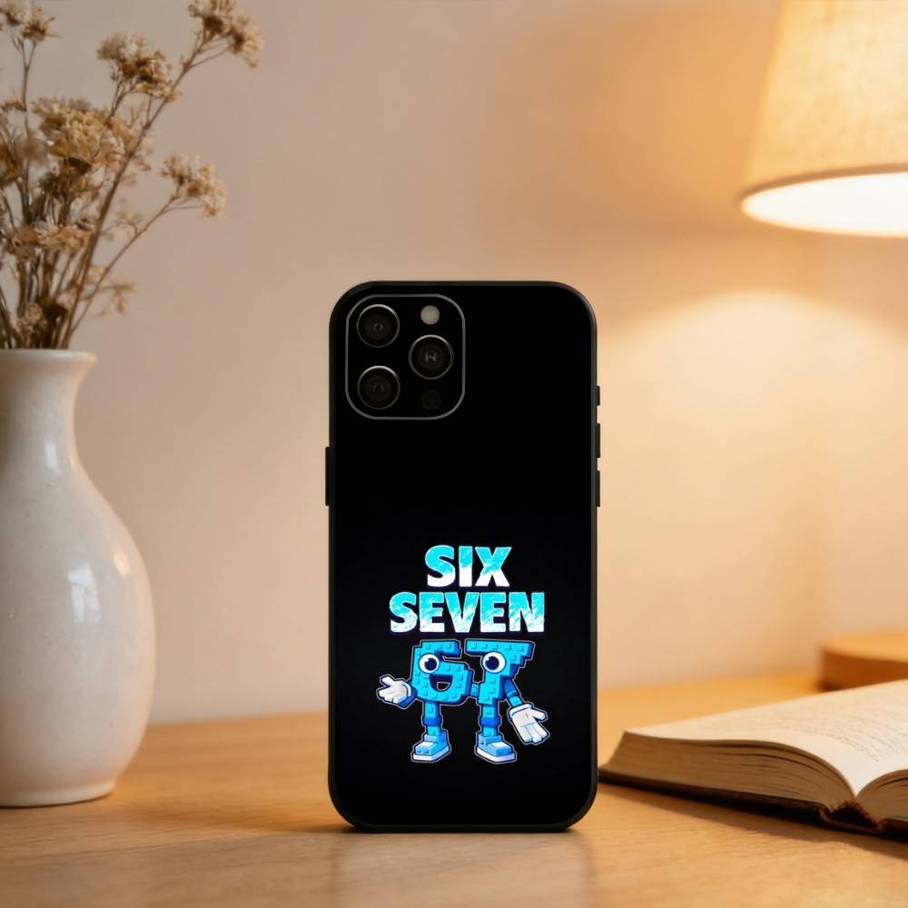 67 S-Six S-Seven Phone Case For iPhone 17,16,15,14,13,12,11 Plus,Pro Max,XS,Soft Silicone Black Cover