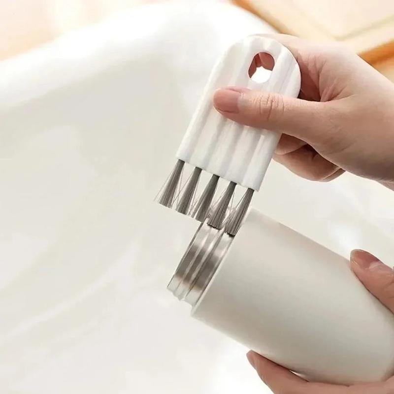 Multifunctional Flexible Gap Cleaning Brush Multi-Function Cup Brush Soft Brush Keyboard Cleaner Household Car Cleaning Tool White&Grey