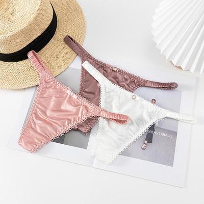 Women's Lingerie Underwear Seamless Knickers Low Waist Briefs Thin Strap Thong Panties Low Waist