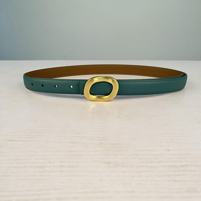 Leather Women'S Belt Simple Round Buckle Girls Belt With Jeans Casual Pants Belt Women'S