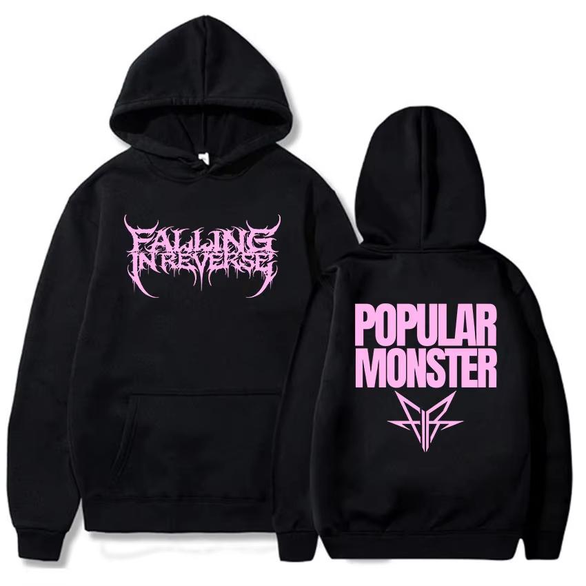 Album Popular Monstour Printing Hoodies Falling In Reverse Rock Band Sweatshirts Winter Hooded Long Sleeve Pullovers Moletom Men