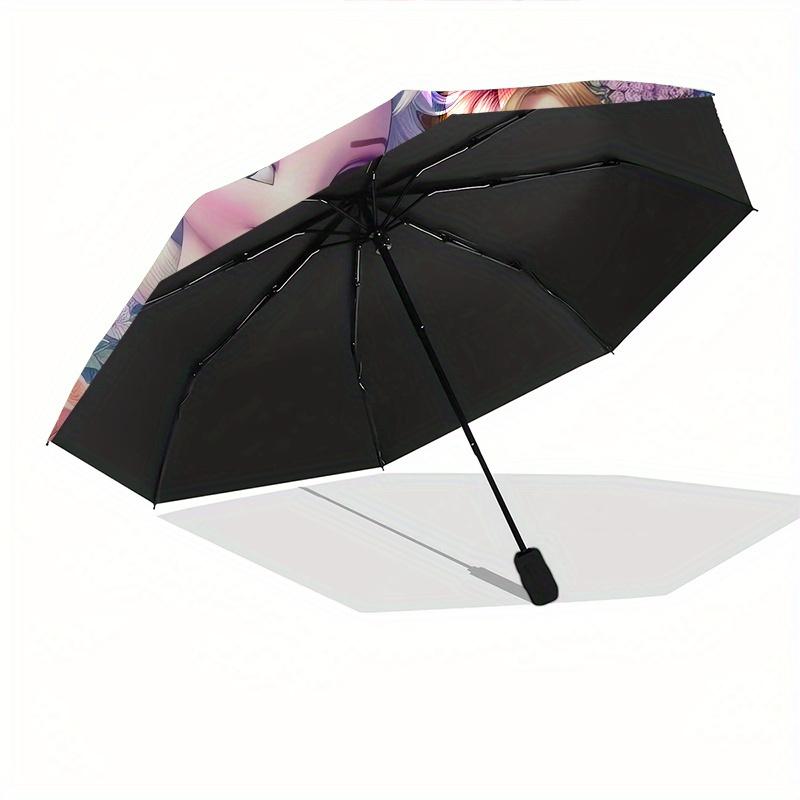 Disney Elsa,Anna,Olaf Manual Opening and Closing Umbrella - 8-Rib Reinforced Folding Design, Lightweight and Portable, Suitable for Daily Bu