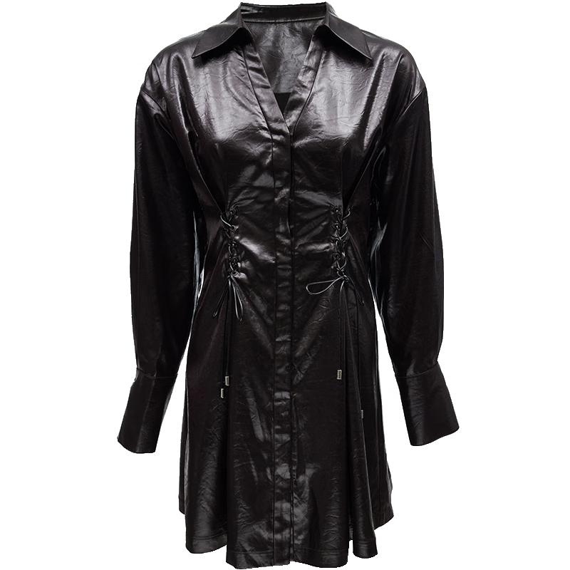 

VEROMODA Women s Lustrous Fabric Tie-Waist A-Line Dress S