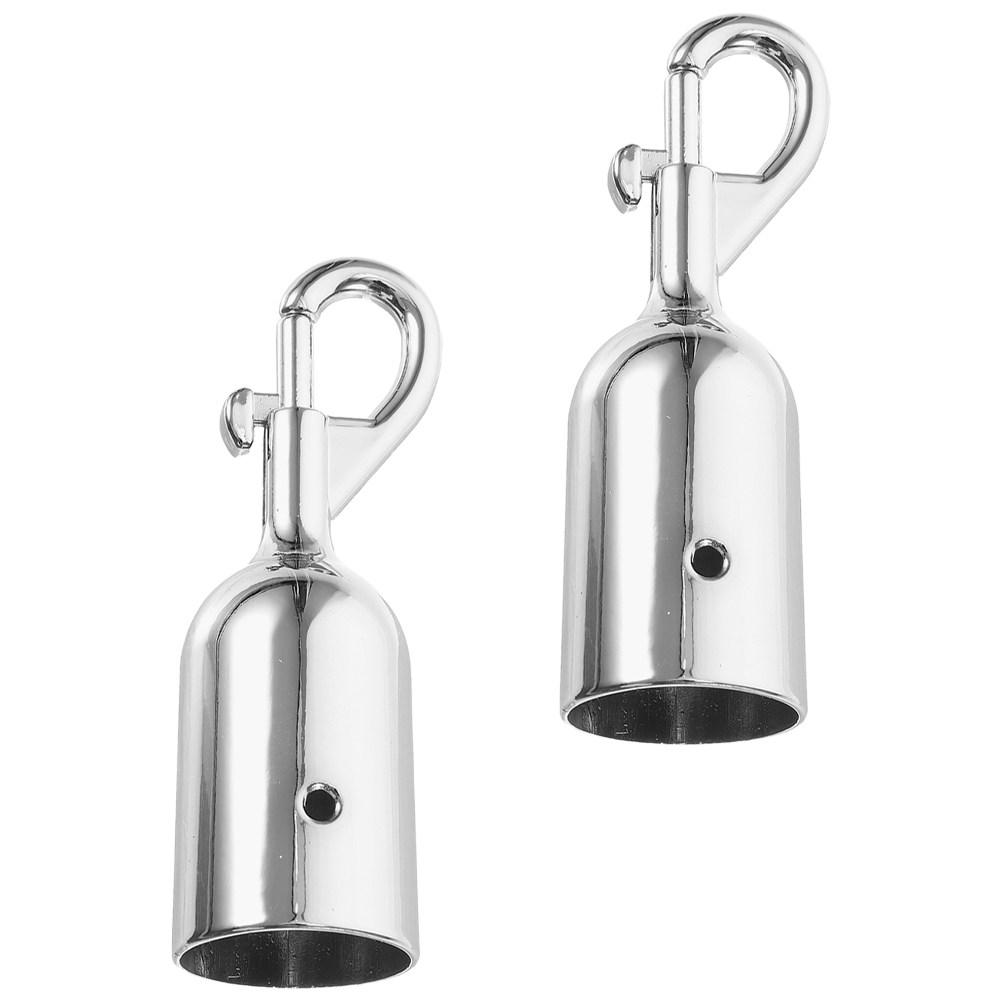 2 Pezzi Elegante Tappo Terminale in Alluminio per Corda con Gancio per Montanti Ringhiere Corda Laccetto per Controllo Folla Applicazioni di Barriera di Sicurezza