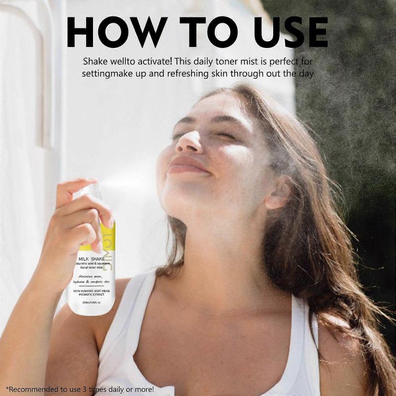 Feuchtigkeitsspendendes Gesichtswasser & Gesichtsspray mit Hyaluronsäure & Squalan, sanfte Formel minimiert Poren & lindert Rötungen, alkoholfrei nicht komedogen 240ML