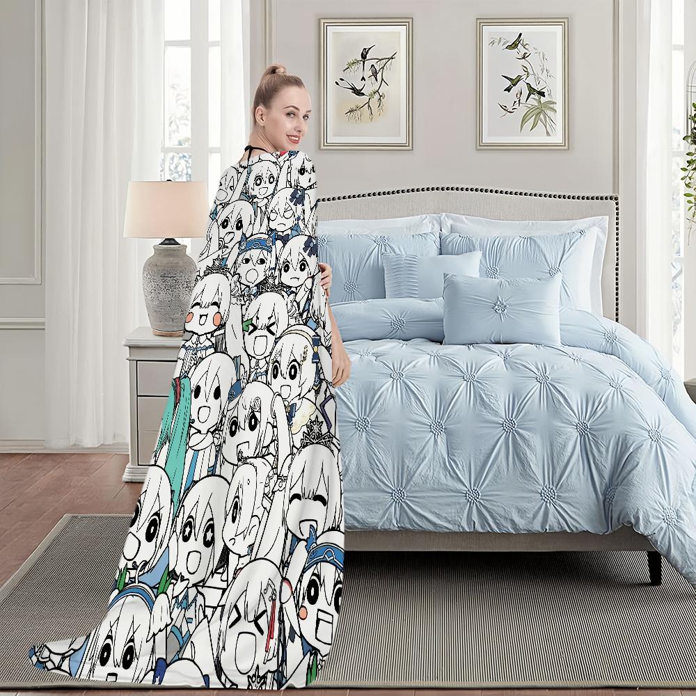 Süße H-Hatsune M-Miku Anime-Mädchen kawaii Decke Plüsch Nickerchen Sofa Teppich für Wohnzimmer Büro Schlafzimmer Geburtstag Zuhause Reise Kinder Geschenke
