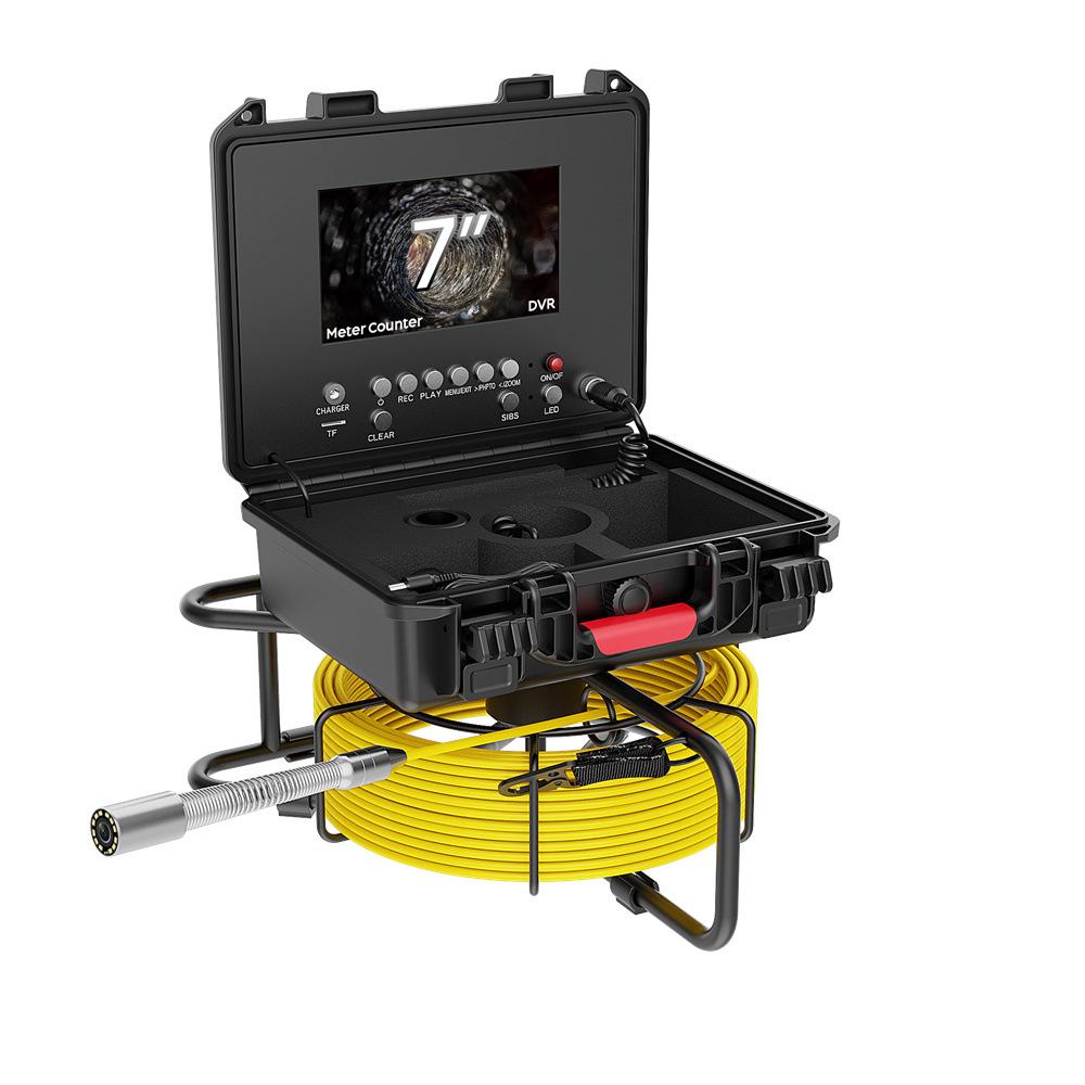 7-inch Screen Self-Leveling Sewer Endoscope with Meter Counter & 512Hz Transmitter for Pipe Inspection