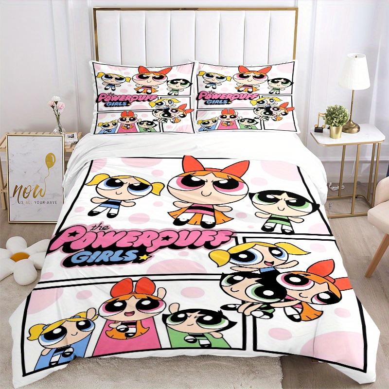 3pcs Blossom & Bubbles & Buttercup Printed Bedding Set, Soft and Comfortable Quilt Cover for Bedroom, Guest Room F001