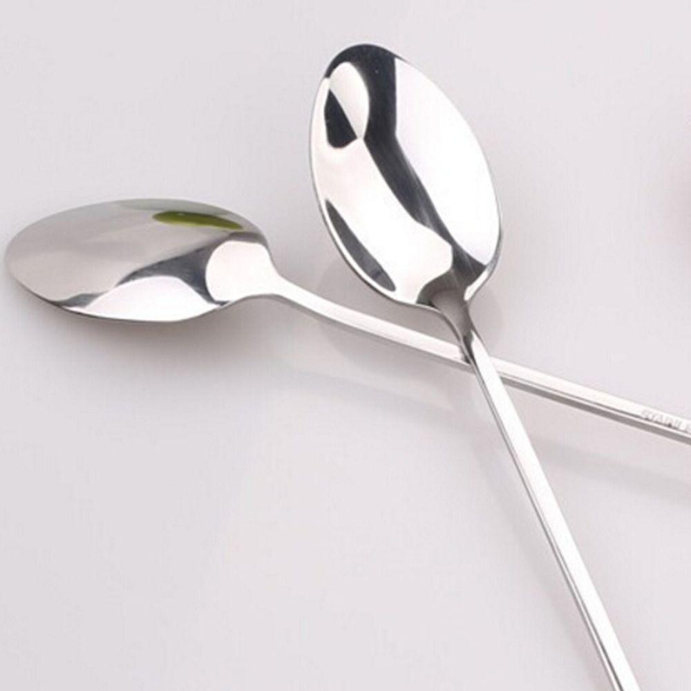 1PC Round Dinner Dessert Long Coffee Stainless Steel Handled Tea Teaspoon  Spoons