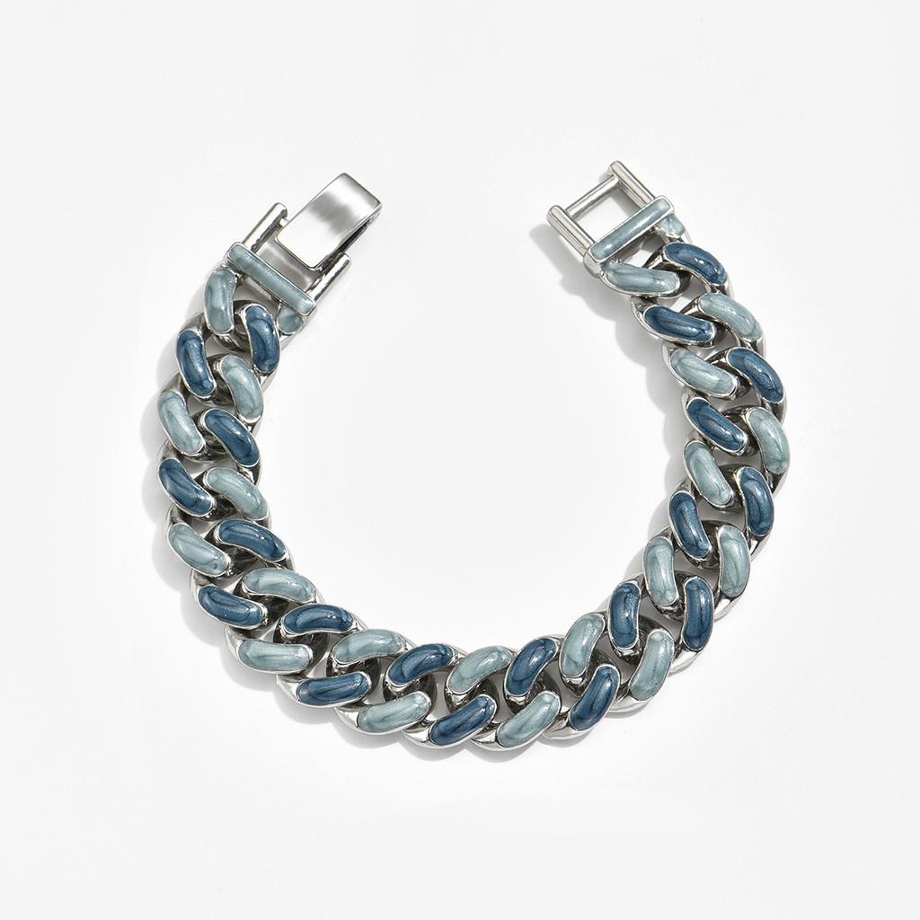 Korean Style Starry Sky Alloy Couple Bracelet With Geometric Design For Travel Gift