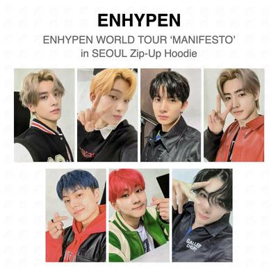 ENHYPEN WORLD TOUR ‘MANIFESTO’ v SOULU Mikina na zip Oficiální fotokarta