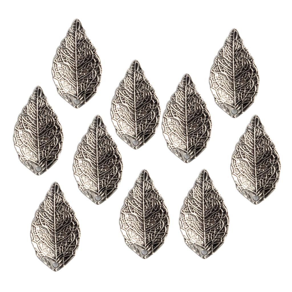 20pcs Vintage Alloy Leaf Leaves Pendant Charms DIY Jewelry Findings Sliver