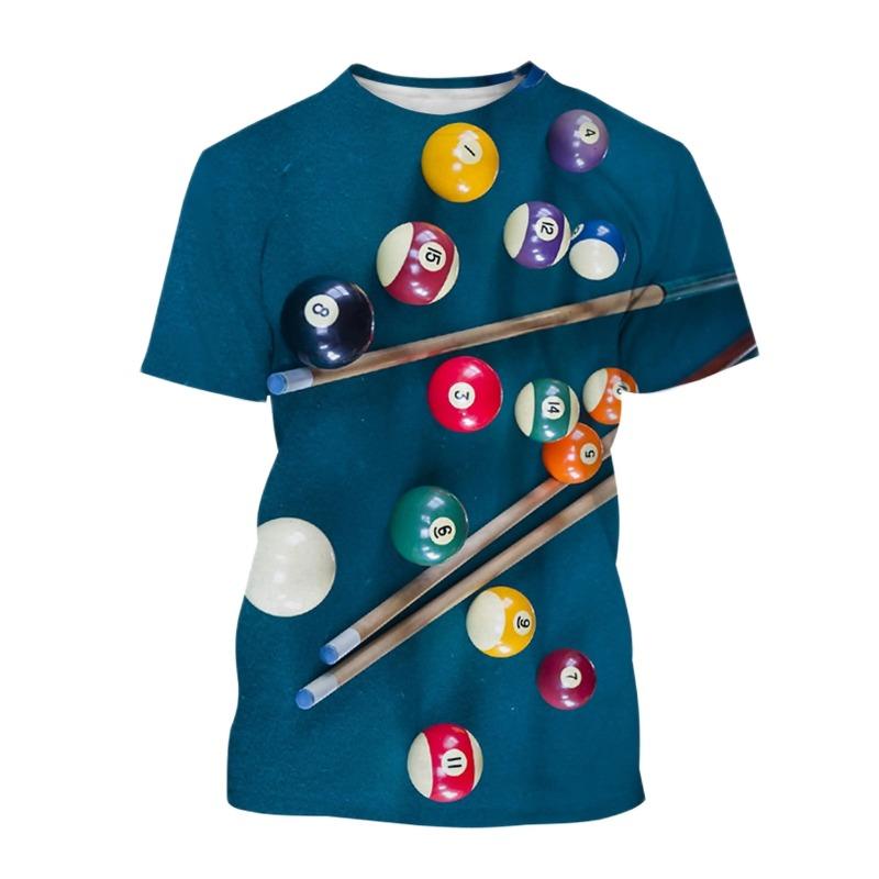 Summer New 3D Printed Table Tennis T-shirt Men's Round Neck Short Sleeve Plus Size Top Casual T-shirt Loose and Comfortable Stre