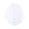 La Chapelle Women's Casual White Polo Collar Blouse