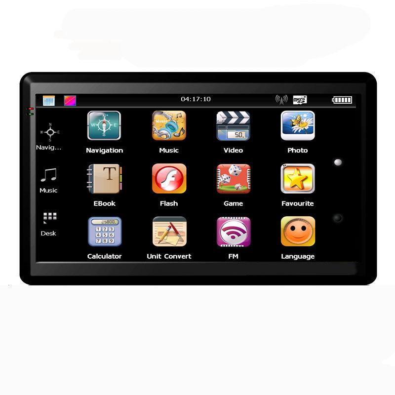 7'' 8GB GPS Navigator with Free Maps Touch Screen Built-in Game E-book Calendar / Calculator / Unit Conversion Support FM Radio MP3 MP4