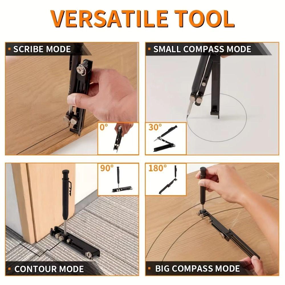 Adjustable Design Scribing Tool Aluminum Zinc Zinc Alloy/ ABS Circular Planner  Woodworking Projects