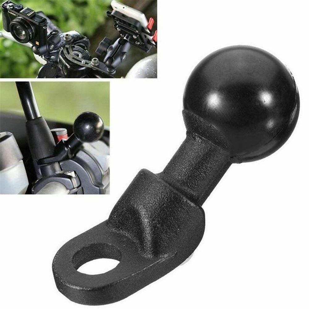 Aluminum Alloy 1" Ball Mount Base - RAM Mount Compatible, 10mm Hole Angled Bolt Head Adapter For Motorcycle Mirror Frame Mounting