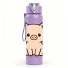 1PC Cute Little Pig Animal 750ml Color Plastic Sports Water Bottle Leakproof Flip Straw Lid Suitable for Sports Office Home Use