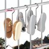 1/4Pcs U-Shaped Stainless Steel Shoe Drying Rack with Clothes Hanger Hook Space-Saving Wardrobe Storage Organizer Shoe Drying