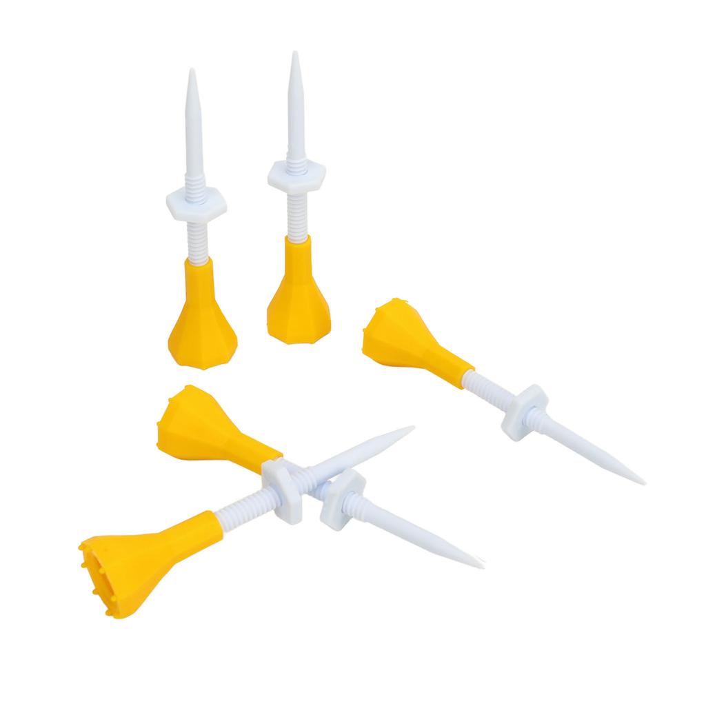 5 BUC Tee-uri de Golf din Cauciuc Galbene cu Suprafață Netedă pentru Lovituri Mai Bune Kit Tee-uri de Golf pentru Antrenament Golf