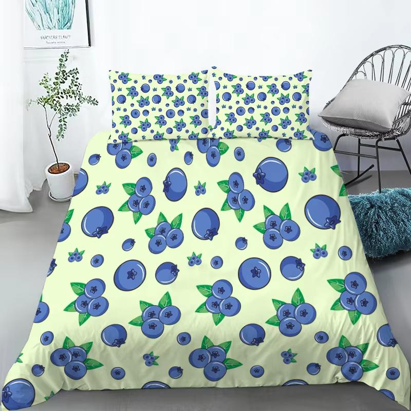Kawaii Fruit Bedding Set For Kids Adults Bedroom Decor Lemon Watermelon Print Duvet Cover Set Twin Full Queen King Quilt Cover