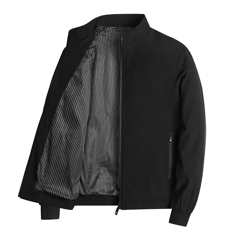 Spring and Autumn Zipper Jacket Men's Windproof Jacket Simple Stand-up Collar Jacket