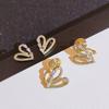 Love Stud Earrings Trendy Cold Wind Earrings Imitation Zircon Earclips Women'S Earrings Without Earrings