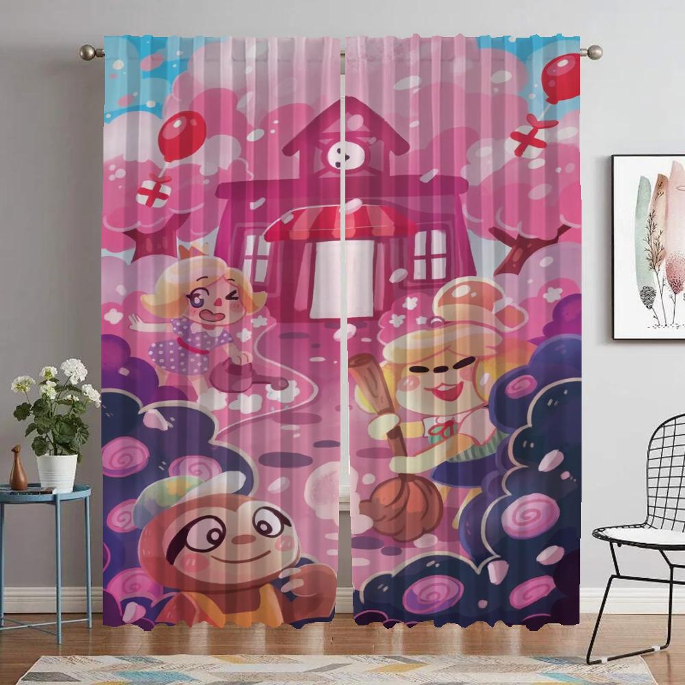 Elegant Room Curtains for Camera Animal Crossing Living Room Curtain Home Interior Curtains 2 Pieces Halloween Decoration Shades