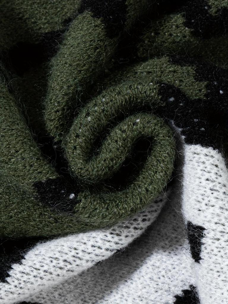 Men's Cute Cat Print Knit Pullover - Stylish Fall/Winter Round Neck Sweater