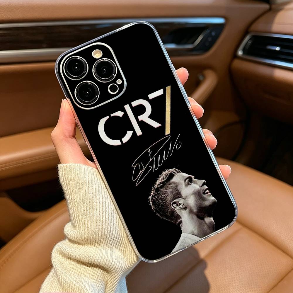 C-R-7 R-Ronaldo Phone Case For iPhone17,16,15,14,13,12,11 ,Pro Max,16/15/14 Plus Transparent Cover iPhone14ProMax