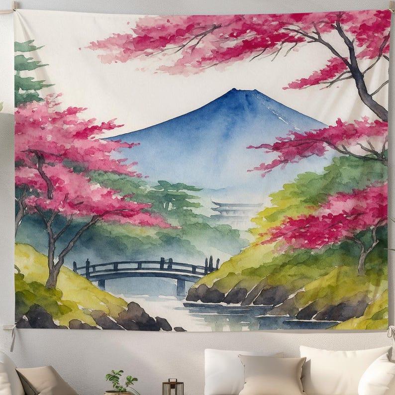 Japanese scenery tapestry 75x100 чёрный