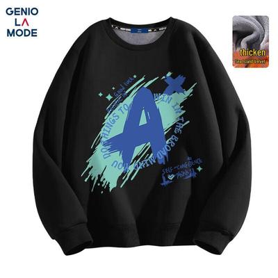 GENIOLAMODE Men's Fleece Lined Round Neck Pullover Sweatshirt