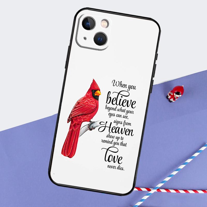 Cardinal Red Bird Phone Case For iPhone 16 Pro Max 11 13 14 15 Pro Max 12 Mini XR 16 15 Plus 16e Back Cover
