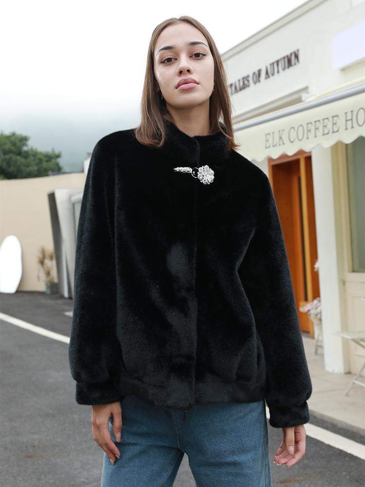 Super Warm Women's Fur One Piece Jacket Environmentally Friendly Cozy Winter Wear