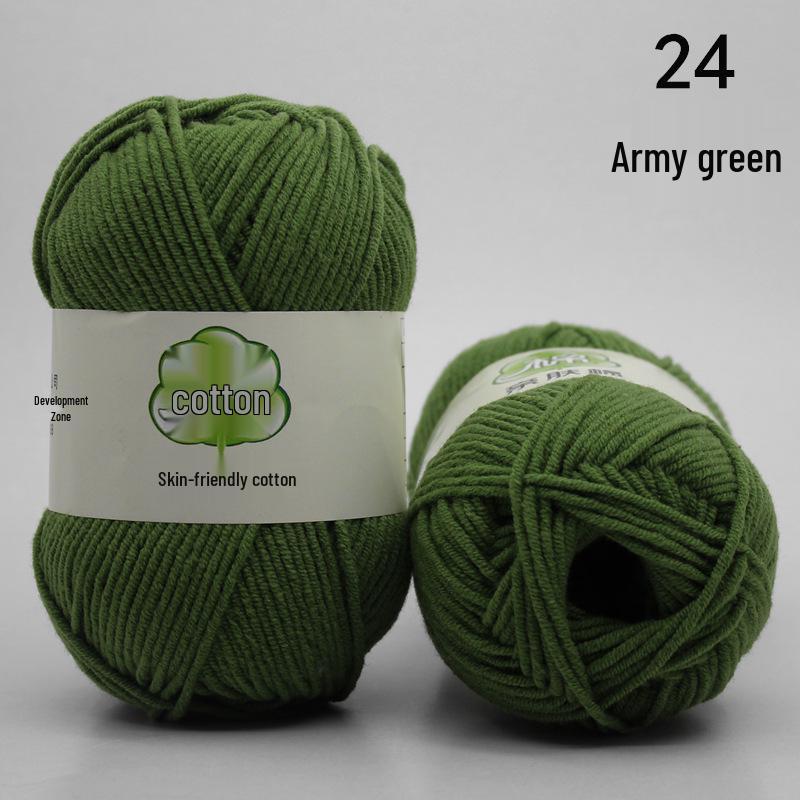 Combed 5-Ply Milk Cotton Yarn for DIY Knitting & Crochet - Medium-Thick Scarf & Blanket Material Pack