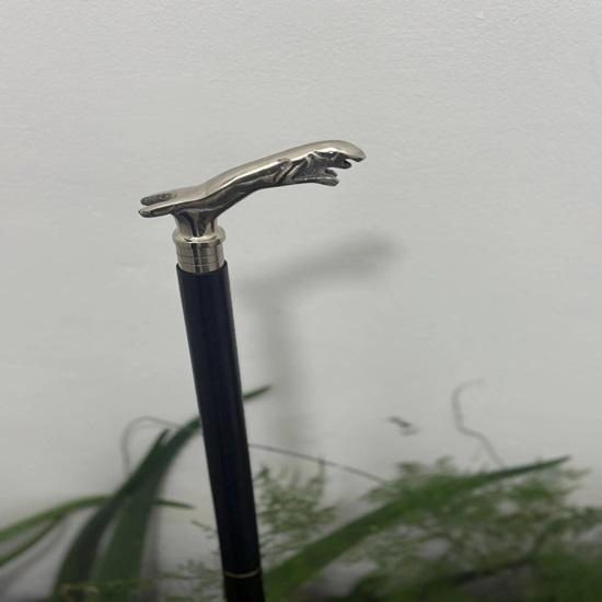 Classic Style Jaguar Handle Black Wooden Walking Stick Cane