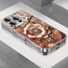 Golden Three-dimensional Beaded Floral Decorative Pattern Electroplated Glass Phone Case  for iPhone 16 16Pro 16ProMax 16Plus