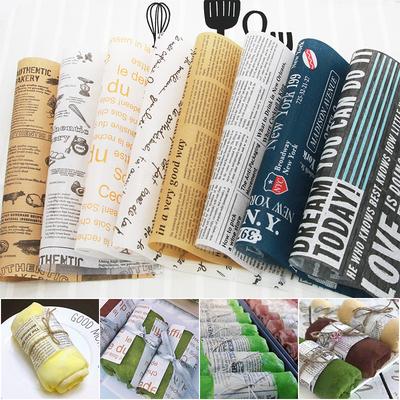 25 Pièces/Lot Papier d'emballage en papier sulfurisé pour Pain Sandwich Burger Frites/Papier ciré de qualité alimentaire Outils de cuisson Ustensiles de cuisine 3 Tailles