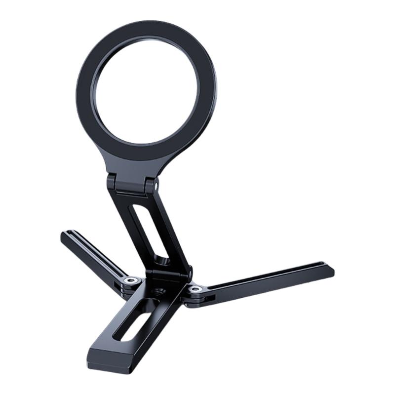 Travel Phone Holder Tripod Magnetic Phone Mount Portable Aluminum Clip  for Handfree Viewing Live Streaming