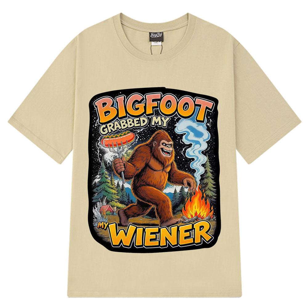 Bigfoot Hat Mein Würstchen Gegriffen Lustiges Meme T-Shirt Herren Damen Vintage T-Shirts Sommer Baumwolle Mode Hip-hop Lässige T-Shirts Streetwear