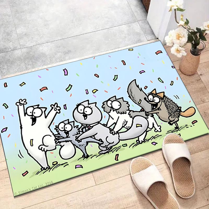 Simon's cat Polyester Carpet, Soft Indoor Mat for Office Chair, Living Room, Computer Desk - Decorative Home Office Rug Design